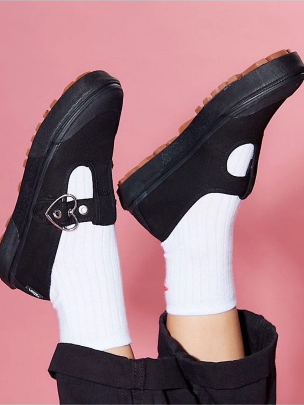 Vans Black Mary Jane Slip-On with Silver Buckle